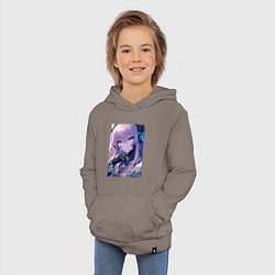 Толстовка детская хлопковая Marin Kitagawa cyberpunk - collaboration, цвет: утренний латте — фото 2