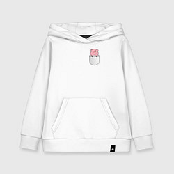 Толстовка детская хлопковая Розовый поросенок в кармане, цвет: белый