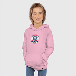 Толстовка детская хлопковая Hockey club amateur, цвет: светло-розовый — фото 2
