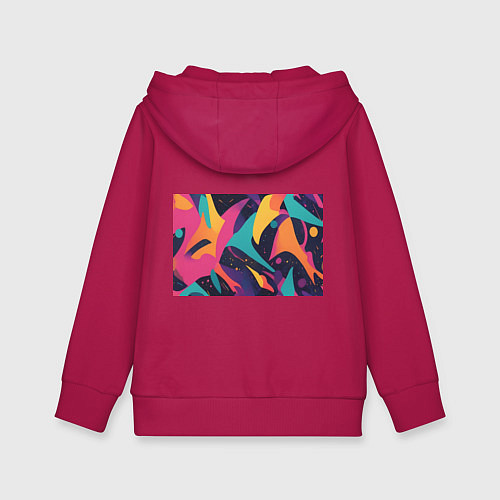 Детская толстовка-худи Космос яркая абстракция / Маджента – фото 2
