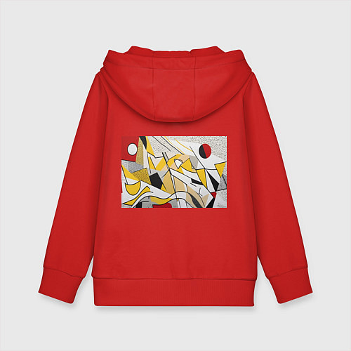 Детская толстовка-худи Абстракция поп-арт геометрия / Красный – фото 2