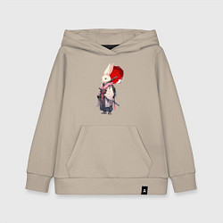 Толстовка детская хлопковая Заяц ронин, цвет: миндальный