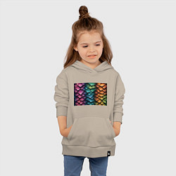 Толстовка детская хлопковая Цветная чешуя дракона, цвет: миндальный — фото 2