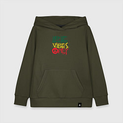 Толстовка детская хлопковая Irie vibes only, цвет: хаки