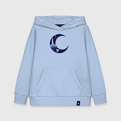 Толстовка детская хлопковая Лунный маяк, цвет: мягкое небо
