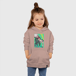 Толстовка детская хлопковая Дандадан Момо Аясэ, цвет: пыльно-розовый — фото 2