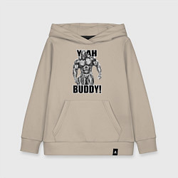 Толстовка детская хлопковая Ronnie Coleman- yeah buddy, цвет: миндальный