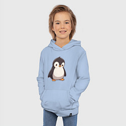 Толстовка детская хлопковая Пингвин аниме, цвет: мягкое небо — фото 2