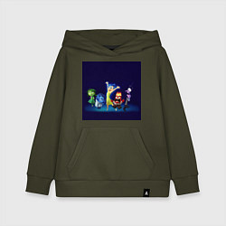 Толстовка детская хлопковая Все эмоции персонажи мультфильм головоломка, цвет: хаки