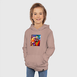 Толстовка детская хлопковая Folie a deuxs - pixel art, цвет: пыльно-розовый — фото 2