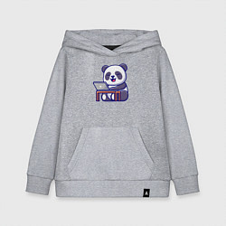 Толстовка детская хлопковая Весёлая панда с ноутбуком, цвет: меланж