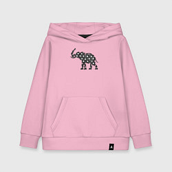 Толстовка детская хлопковая Звездный слон графика, цвет: светло-розовый