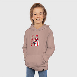 Толстовка детская хлопковая Санта Клаус - Роблокс, цвет: пыльно-розовый — фото 2