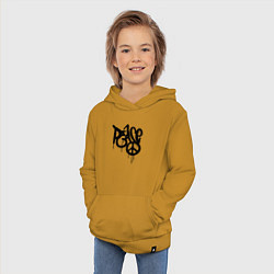 Толстовка детская хлопковая Graffiti peace, цвет: горчичный — фото 2
