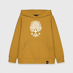 Толстовка детская хлопковая Символика - язычество севера, цвет: горчичный