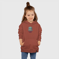Толстовка детская хлопковая Робот захватчик планеты, цвет: кирпичный — фото 2