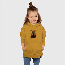 Толстовка детская хлопковая Лис с красными розами, цвет: горчичный — фото 2