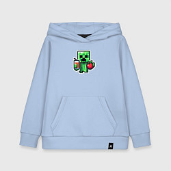 Детская толстовка-худи Minecraft крипер с маком