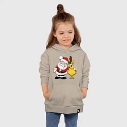 Толстовка детская хлопковая Новогодняя парочка, цвет: миндальный — фото 2