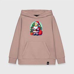 Толстовка детская хлопковая Santa Simpson - ai art, цвет: пыльно-розовый