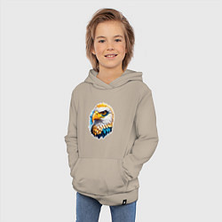Толстовка детская хлопковая Яркая голова орла, цвет: миндальный — фото 2
