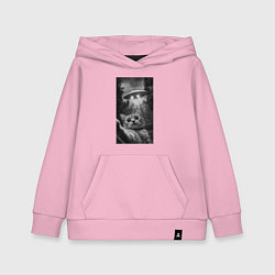 Толстовка детская хлопковая Котейка и НЛО, цвет: светло-розовый