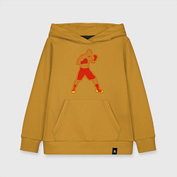 Толстовка детская хлопковая Боксер хохлома, цвет: горчичный