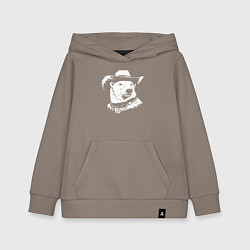 Толстовка детская хлопковая Белый медведь ковбой, цвет: утренний латте