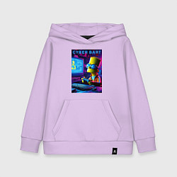 Толстовка детская хлопковая Cyber Bart is an avid gamer, цвет: лаванда