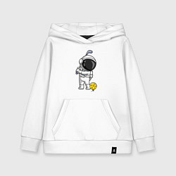 Толстовка детская хлопковая Космический гольф, цвет: белый