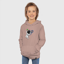 Толстовка детская хлопковая Космический теннис, цвет: пыльно-розовый — фото 2