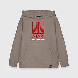 Толстовка детская хлопковая Atari logo - start game now, цвет: утренний латте