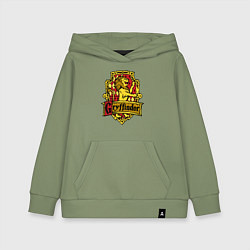 Толстовка детская хлопковая Hogwarts - gryffindor logo, цвет: авокадо