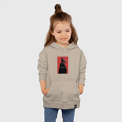 Толстовка детская хлопковая Порода Доберман - половинка пары, цвет: миндальный — фото 2