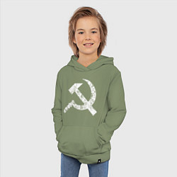 Толстовка детская хлопковая Серп и молот символ, цвет: авокадо — фото 2