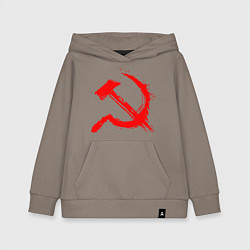 Толстовка детская хлопковая Sickle and hammer red paint, цвет: утренний латте
