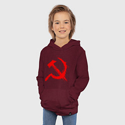 Толстовка детская хлопковая Sickle and hammer red paint, цвет: меланж-бордовый — фото 2