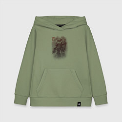 Толстовка детская хлопковая Мощный космодесантник, цвет: авокадо
