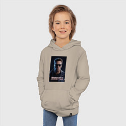 Толстовка детская хлопковая Арнольд - терминатор, цвет: миндальный — фото 2