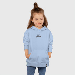 Толстовка детская хлопковая Уставший кот упал от усталости, цвет: мягкое небо — фото 2