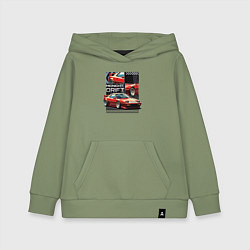 Толстовка детская хлопковая Спортивная машина по кусочкам и целиком, цвет: авокадо