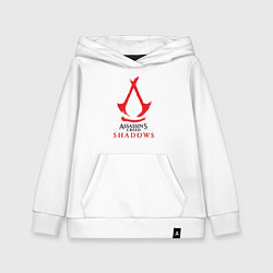 Толстовка детская хлопковая Assassins Creed Shadows - badge, цвет: белый