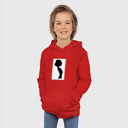 Толстовка детская хлопковая Силуэт поцелуй он - для пары, цвет: красный — фото 2