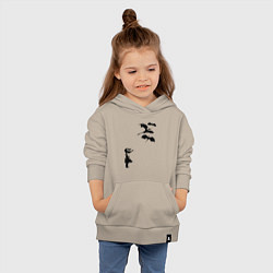 Толстовка детская хлопковая Девочка и дракончики, цвет: миндальный — фото 2