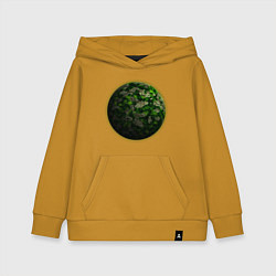 Толстовка детская хлопковая Планета арт, зеленая, цвет: горчичный