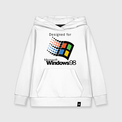 Толстовка детская хлопковая Предназначен для windows 98, цвет: белый