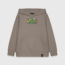 Толстовка детская хлопковая Зомби и растения, цвет: утренний латте