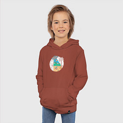 Толстовка детская хлопковая Летающая тарелка на пляже, цвет: кирпичный — фото 2