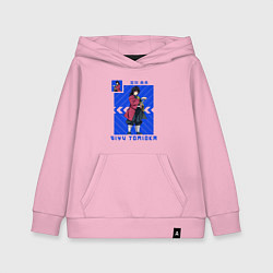 Толстовка детская хлопковая Клинок рассекающий демонов Гиа Тамиока, цвет: светло-розовый