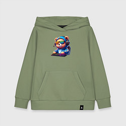 Толстовка детская хлопковая Bear cub is a player of Team Liquid - esports, цвет: авокадо